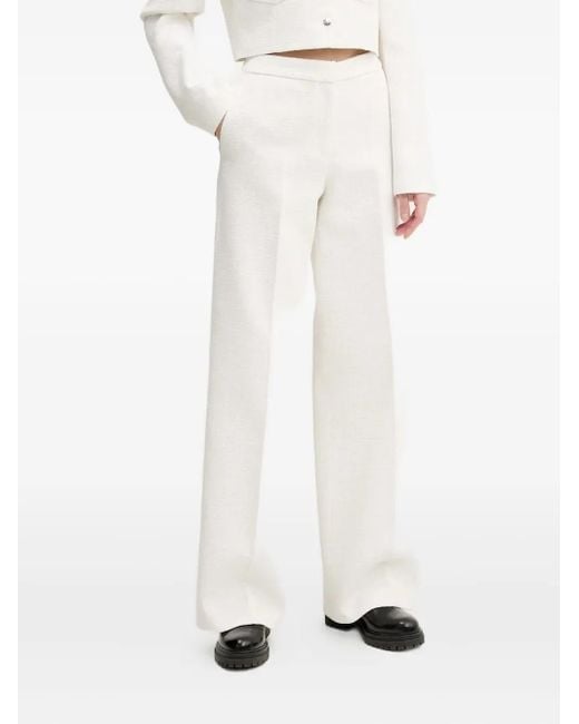 HUGO White Weite Tweed-Hose