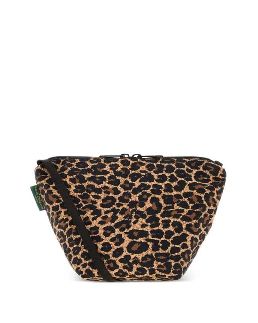 Herve Chapelier Brown Medium Leopard-Print Shoulder Bag