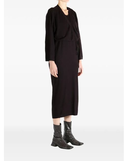 YANGKEHAN Black Wrap Split Dress