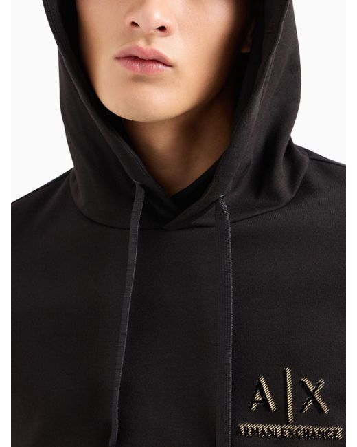 ARMANI EXCHANGE Logo Print Hoodie in Black for Men Lyst UK