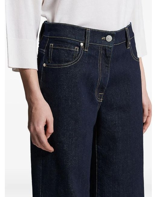 Peserico Blue Logo-Patch Five-Pocket Denim Jeans