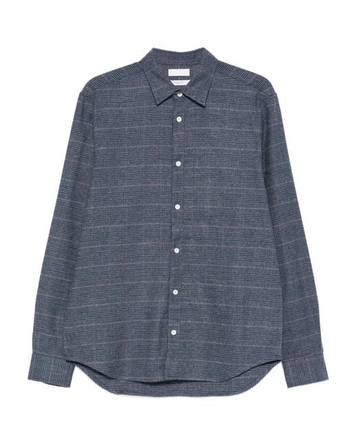 Cellar Door Blue Buttoned Check Shirt for men