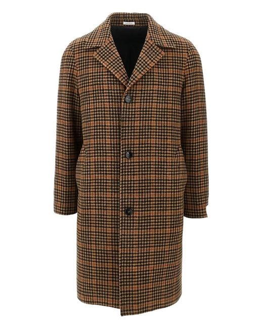 Abrigo a cuadros con botones BRERAS Milano de hombre de color Brown