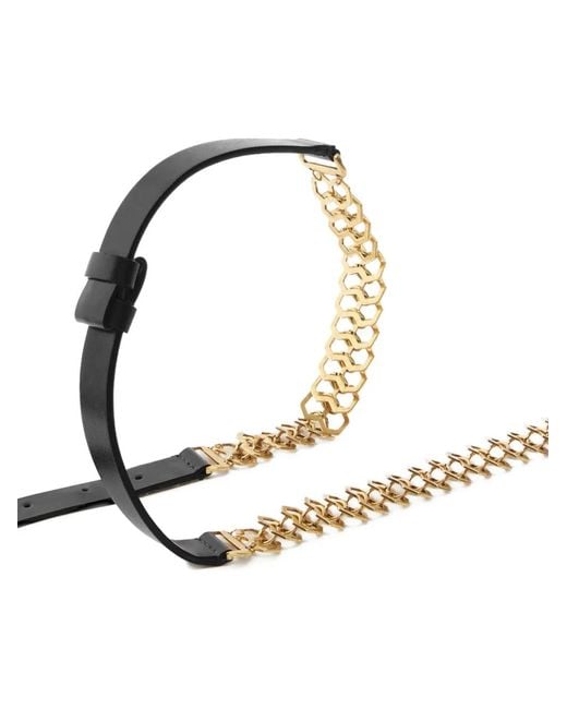 Pinko White Belt With Chain Insert, 2 Cm