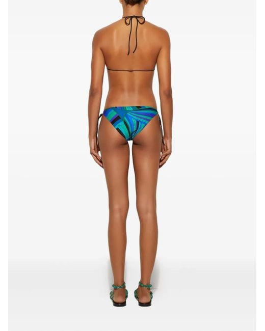 Emilio Pucci Blue Iride-Print Bikini Bottom