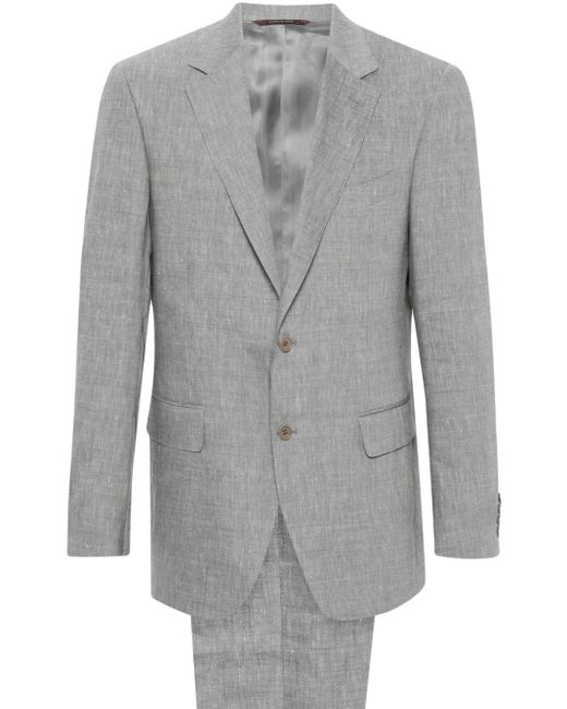 Canali Overhemd Met Slub Textuur in het Gray voor heren