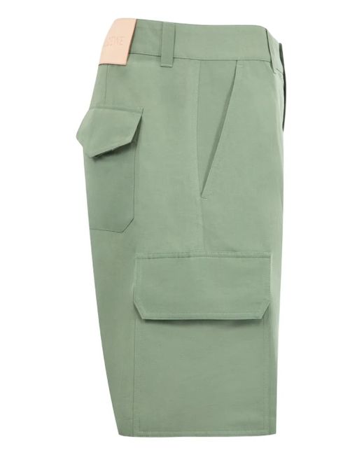 Loewe Green Linen Cargo Shorts for men
