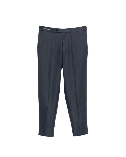 Corneliani Blue Belt-Loops Trousers for men