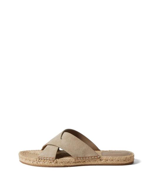 Zegna Brown Light Taupe Crossover Strap Sandals for men