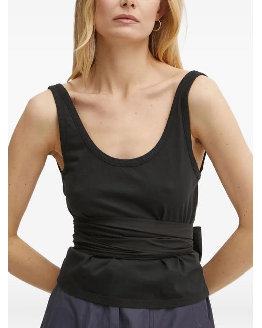 Forte Forte Black Bow-Detail Wrap Top