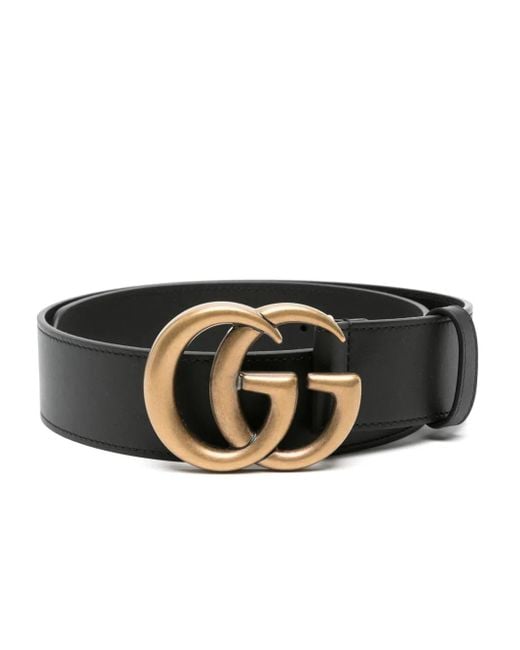 Gucci Thin Patent Double G Belt in het Black
