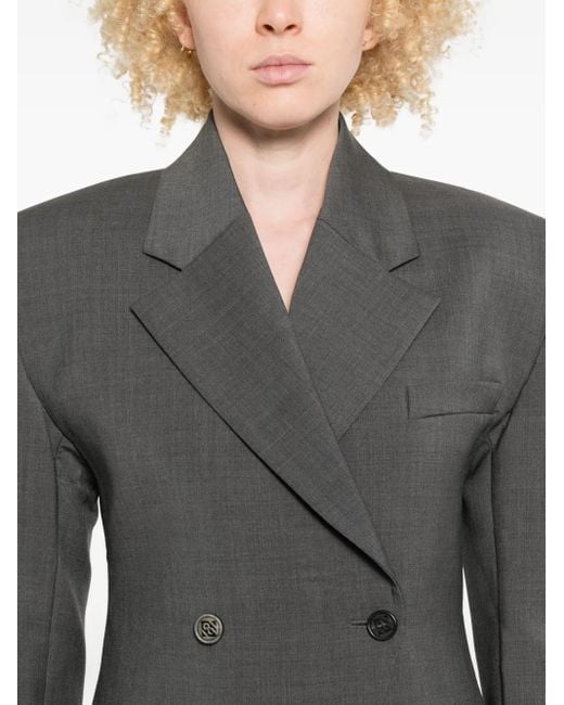 GIUSEPPE DI MORABITO Gray Asymmetrical Double-Breasted Jacket