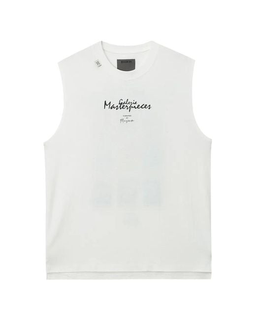 Musium Div. White Graphic-Print Sleeveless T-Shirt for men