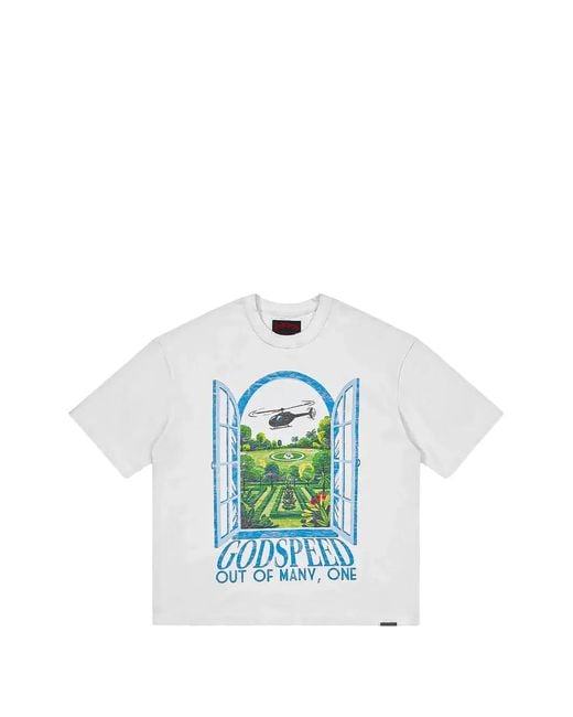 Godspeed Blue Helipad Dreams Graphic-Print T-Shirt for men