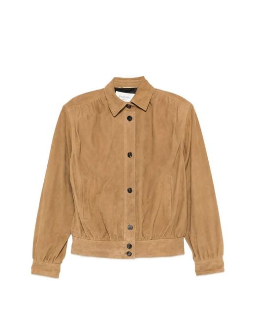 Saint Laurent Natural Suede Buttoned Jacket