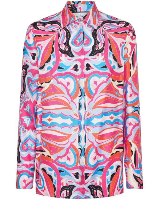Philipp Plein Red Regular Silk Shirt