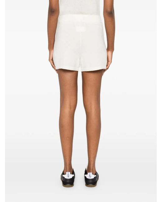Bompard White Elasticated-Waist Shorts
