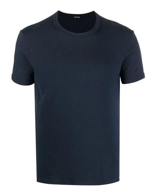 Tom Ford T-Shirt Van Stretchkatoen in het Blue voor heren