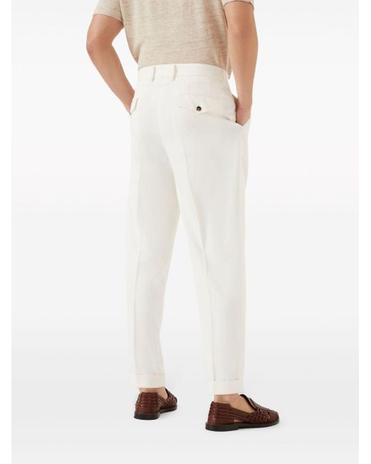 Pantalon fuselé à taille haute Brunello Cucinelli pour homme en coloris White