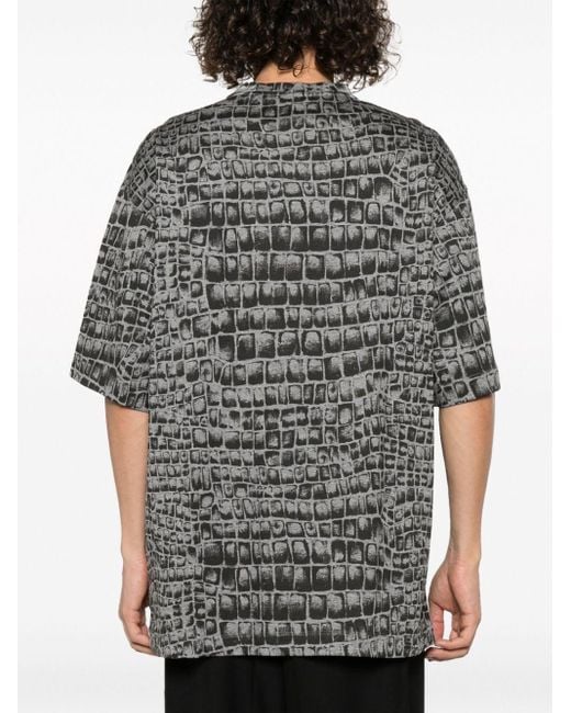 T-shirt à imprimé Coccodrillo Versace pour homme en coloris Black