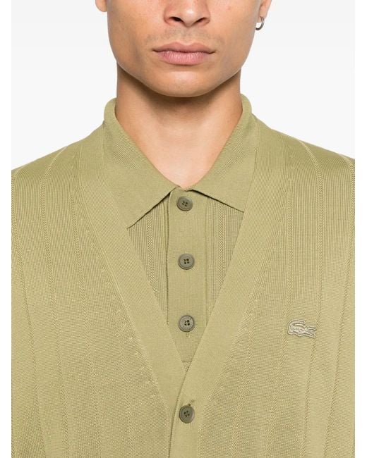 Lacoste Green Button-Down Cardigan for men