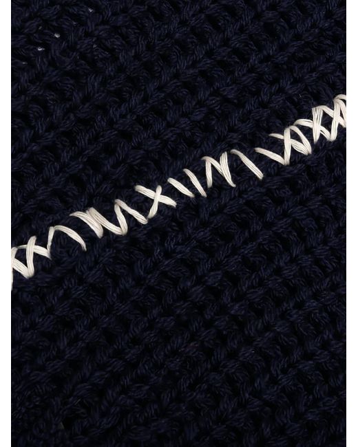 Neighborhood Blue Stitch-Detail Crew-Neck Sweater for men