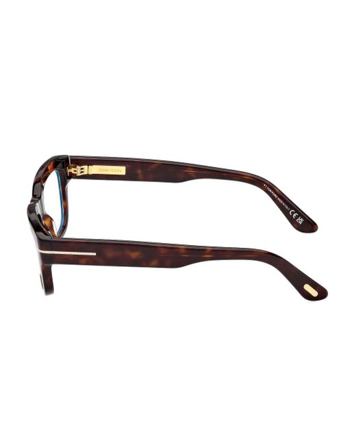 Tom Ford Brown Tortoiseshell Rectangular Glasses