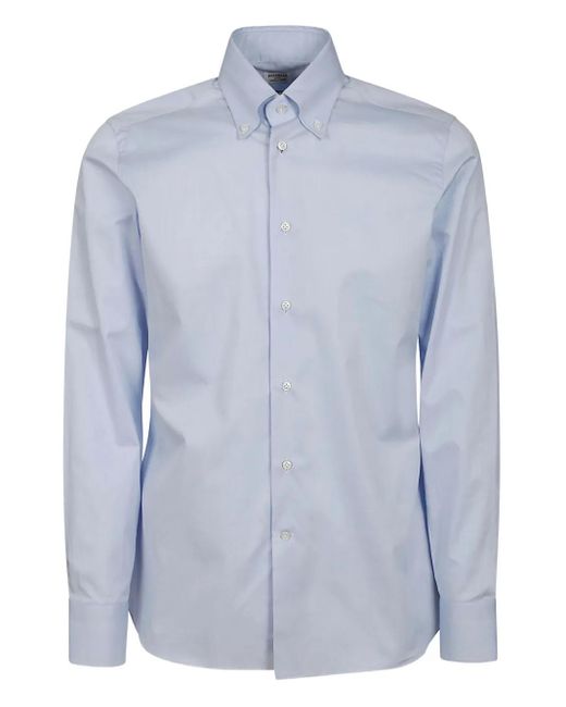 メンズ Borriello コットン シャツ Blue
