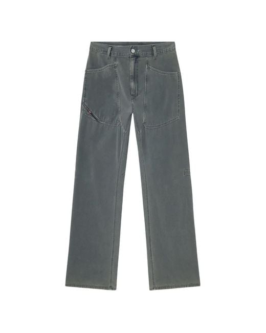 DIESEL Gray Relaxed Jeans Regular Waist D-Zeta for men