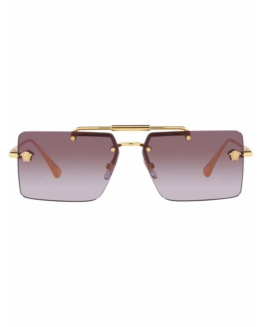 Versace Metallic Logo-Plaque Sunglasses