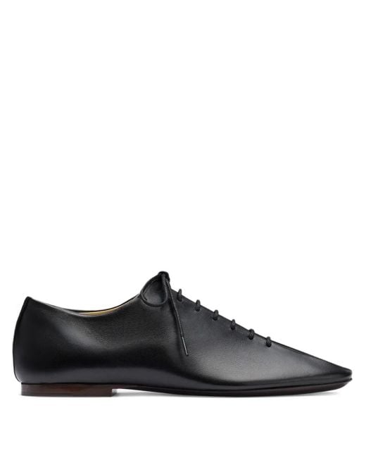 Lemaire Black Souris Leather Lace-Up Derby Shoes