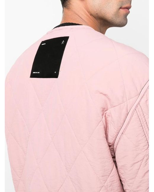 OAMC Pink Quilted Button-Up Jacket for men