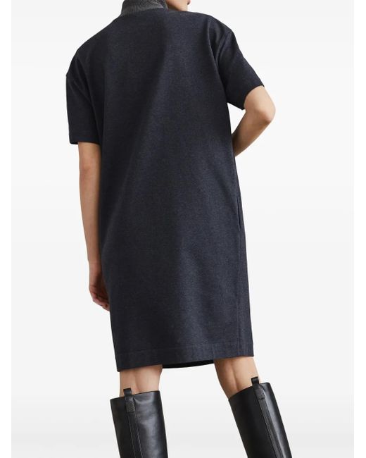 Brunello Cucinelli Blue Chain Link-Detail Dress