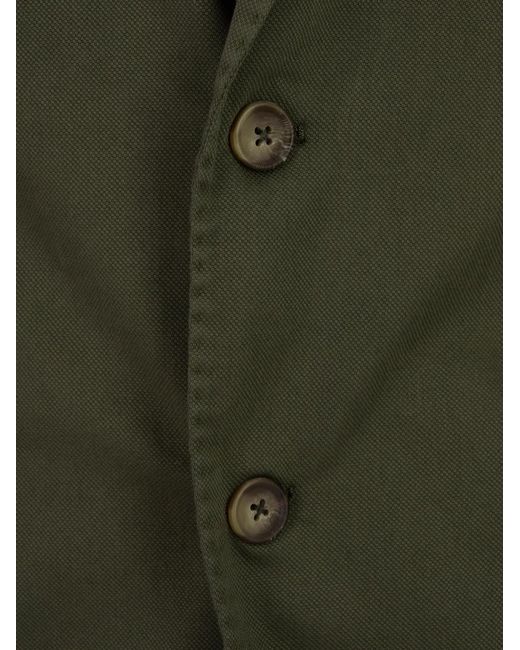 RUSSO CAPRI Green Button Oxford Cotton Blazer for men