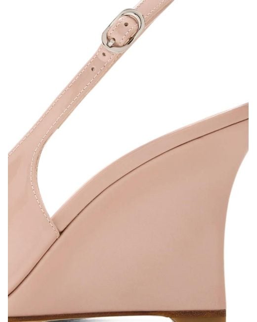 Stuart Weitzman Pink Patent-Leather Slingback Sandals