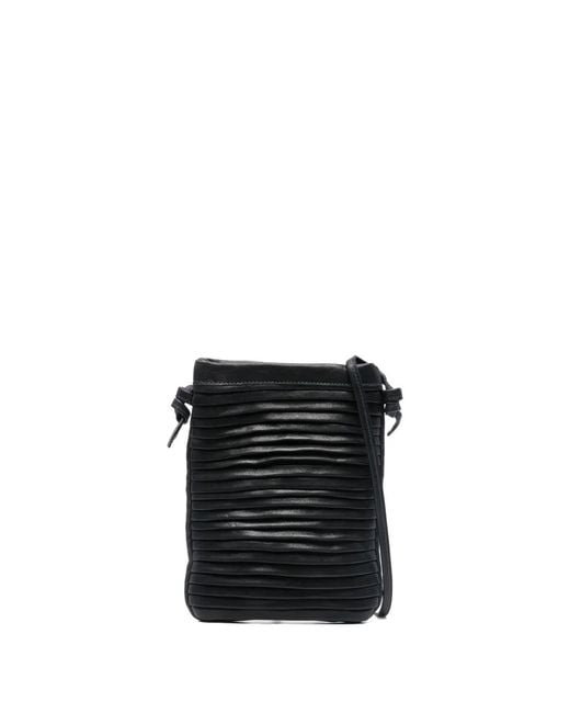 SOMMET Black Pleated Palomarow Satchel Crossbody Bag