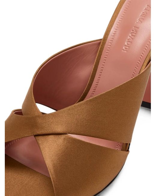 AMINA MUADDI Brown Salma Crossover-Strap Mules