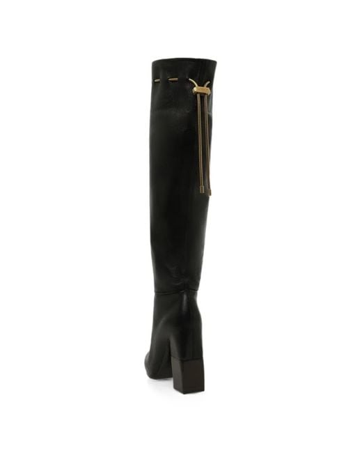 Lanvin Black Drawstring Knee-High Boots