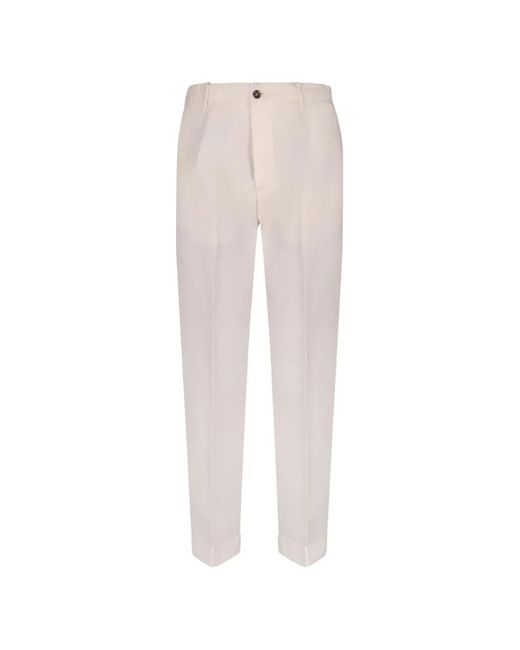 Dell'Oglio White Louis Button-Flap Pocket Trousers for men