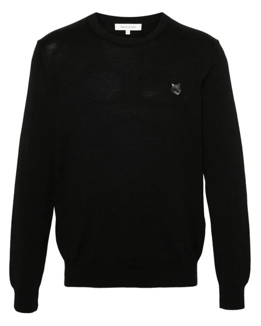 メンズ Maison Kitsuné フォックスパッチ セーター Black