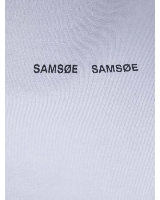 Felpa Con Cappuccio E Logo di Samsøe & Samsøe in Blue da Uomo