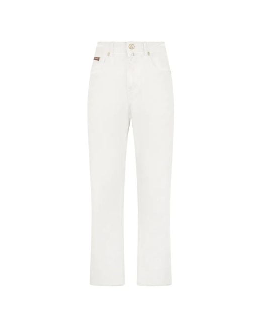 Billionaire White Bb Monogram Straight-Leg Jeans for men