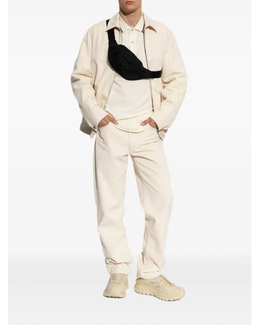 Moncler White Zip-Up Bomber Jacket for men