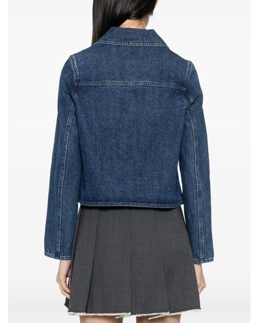 Self-Portrait Blue Double-Breasted Denim Jacket