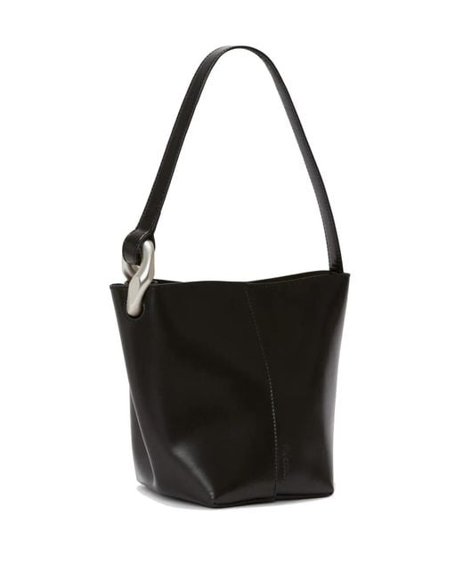 J.W. Anderson Black Small Corner Leather Bucket Bag