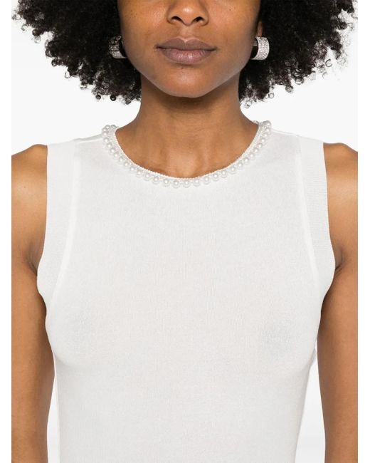 Nissa パールディテール タンクトップ White