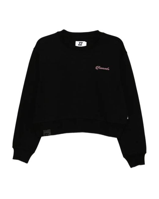 Izzue Black Embroidered-Slogan Sweatshirt