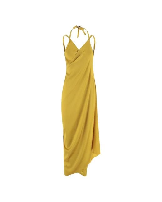 Stephan Janson Metallic Wrap-Design Dress