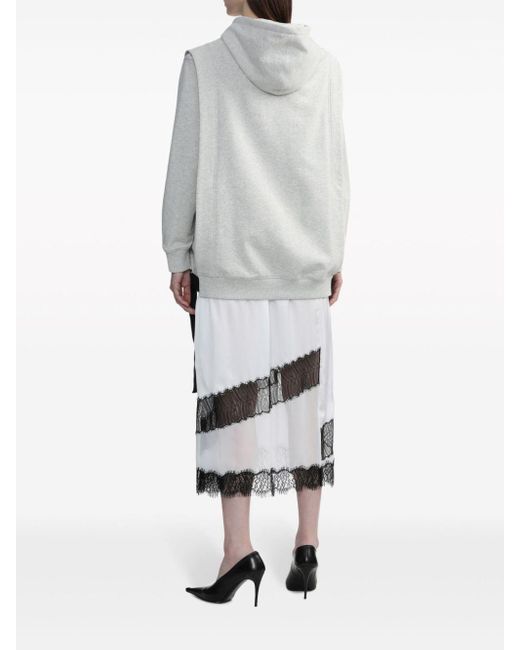3.1 Phillip Lim White Lace-trim Hoodie Dress