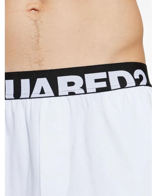 DSquared² White Logo-Waistband Boxers for men
